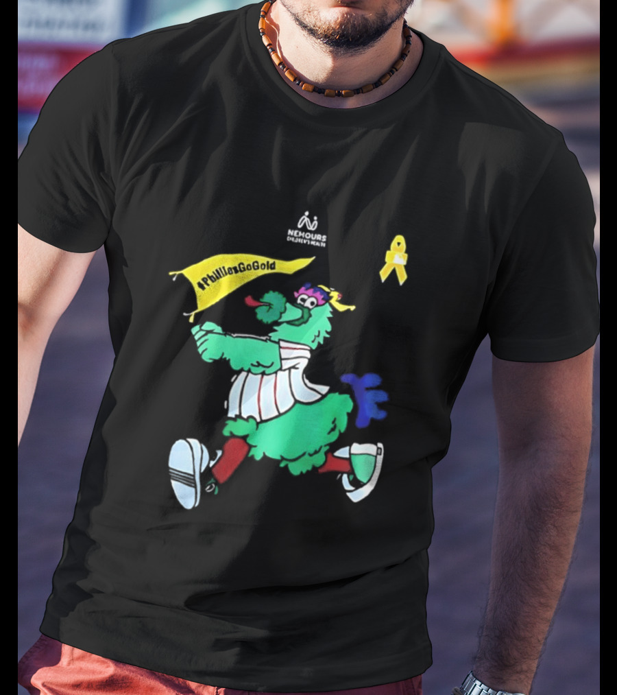 Philadelphia Phillies Go Gold Nemours Children's Health Phanatic Ribbon T-Shirt