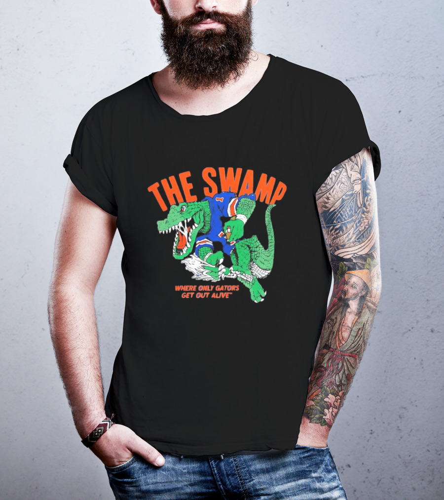 The Swamp Where Only Gators Get Out Alive Football Fandom T-Shirt