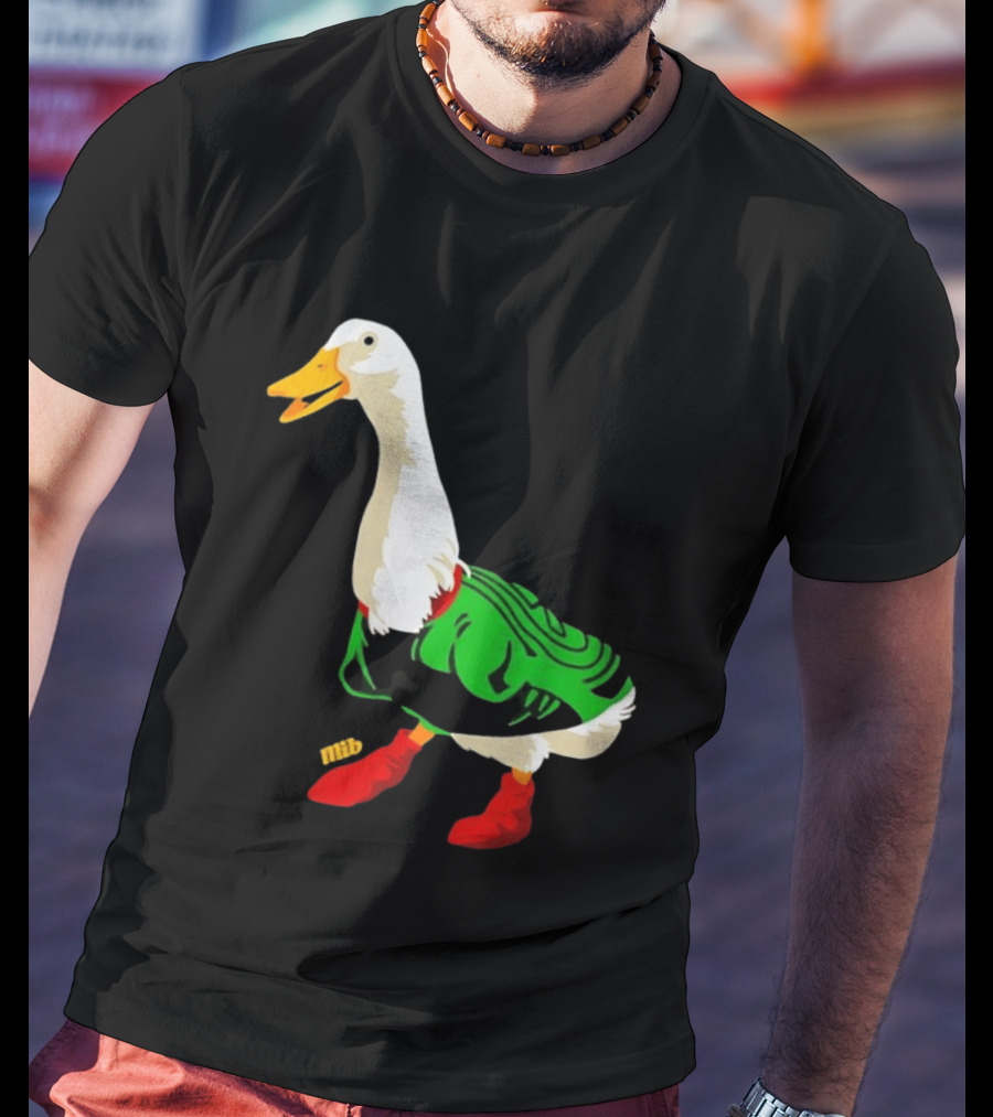 Y Si Si Duck Funny Quirky Cartoon Character In Bright Outfit T-Shirt