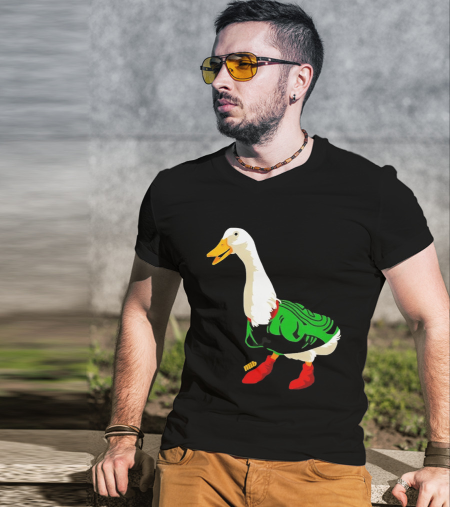 Y Si Si Duck Funny Quirky Cartoon Character In Bright Outfit T-Shirt
