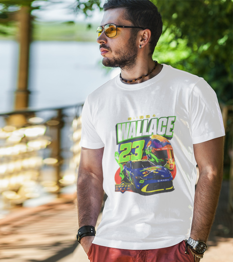 Bubba Wallace 23XI Racing Upper Deck Collectibles NASCAR Camry Helmet T-Shirt