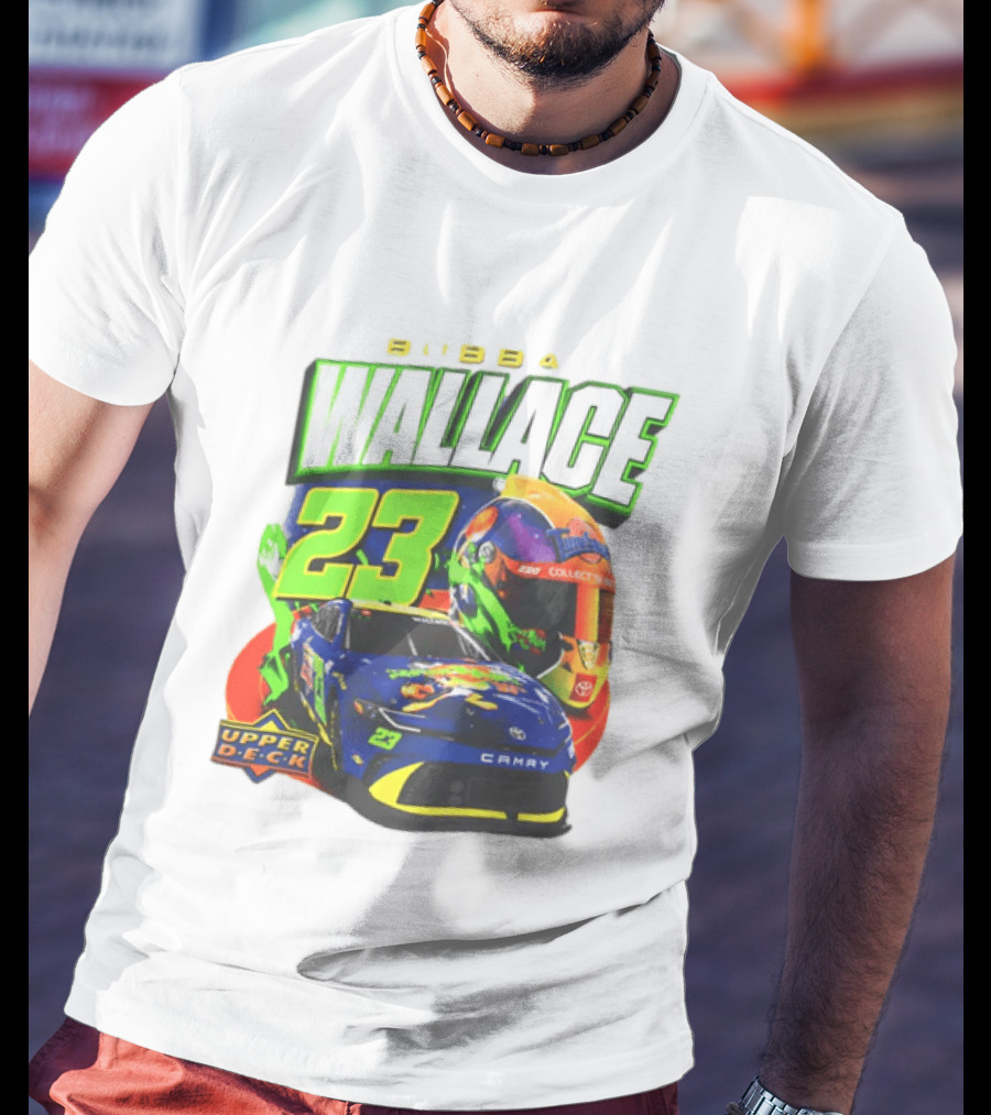 Bubba Wallace 23XI Racing Upper Deck Collectibles NASCAR Camry Helmet T-Shirt