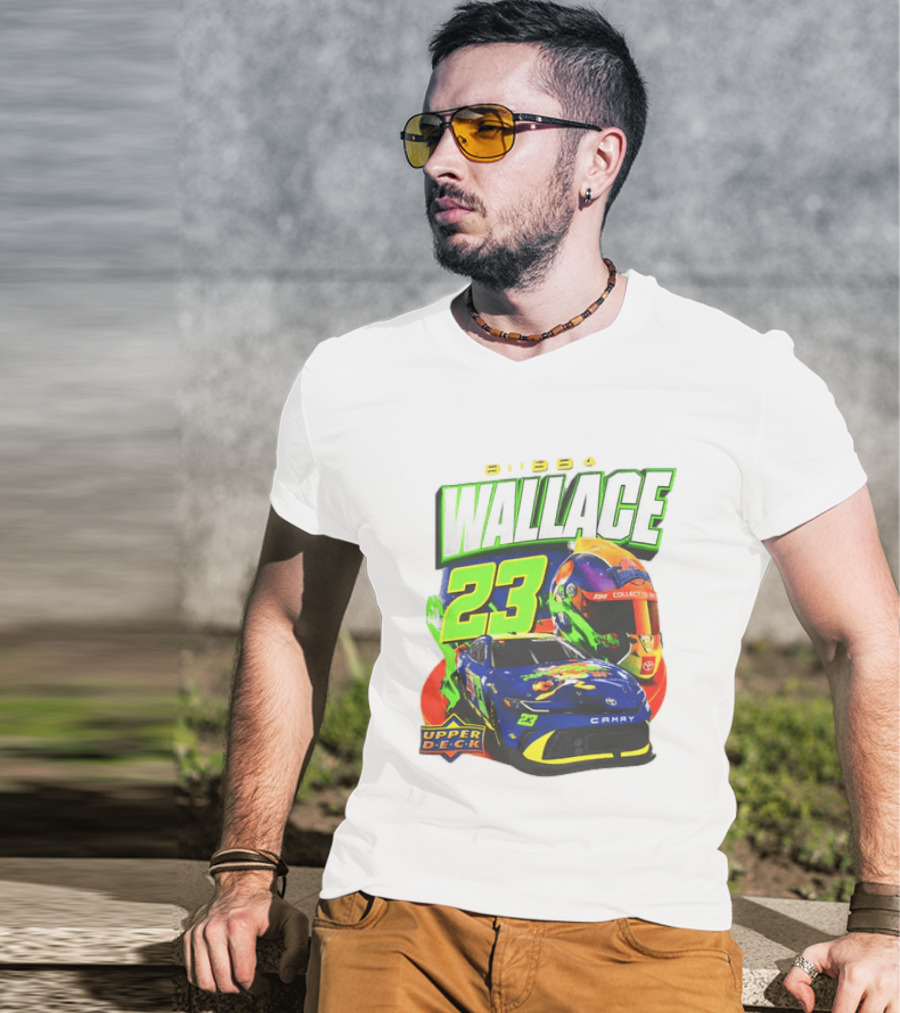 Bubba Wallace 23XI Racing Upper Deck Collectibles NASCAR Camry Helmet T-Shirt