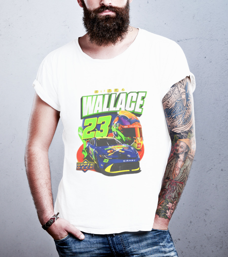 Bubba Wallace 23XI Racing Upper Deck Collectibles NASCAR Camry Helmet T-Shirt