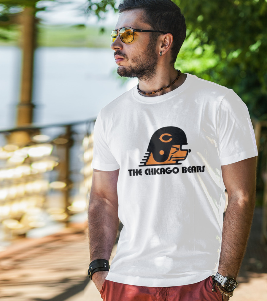 The Chicago Bears Helmet Logo And Balaclava T-Shirt