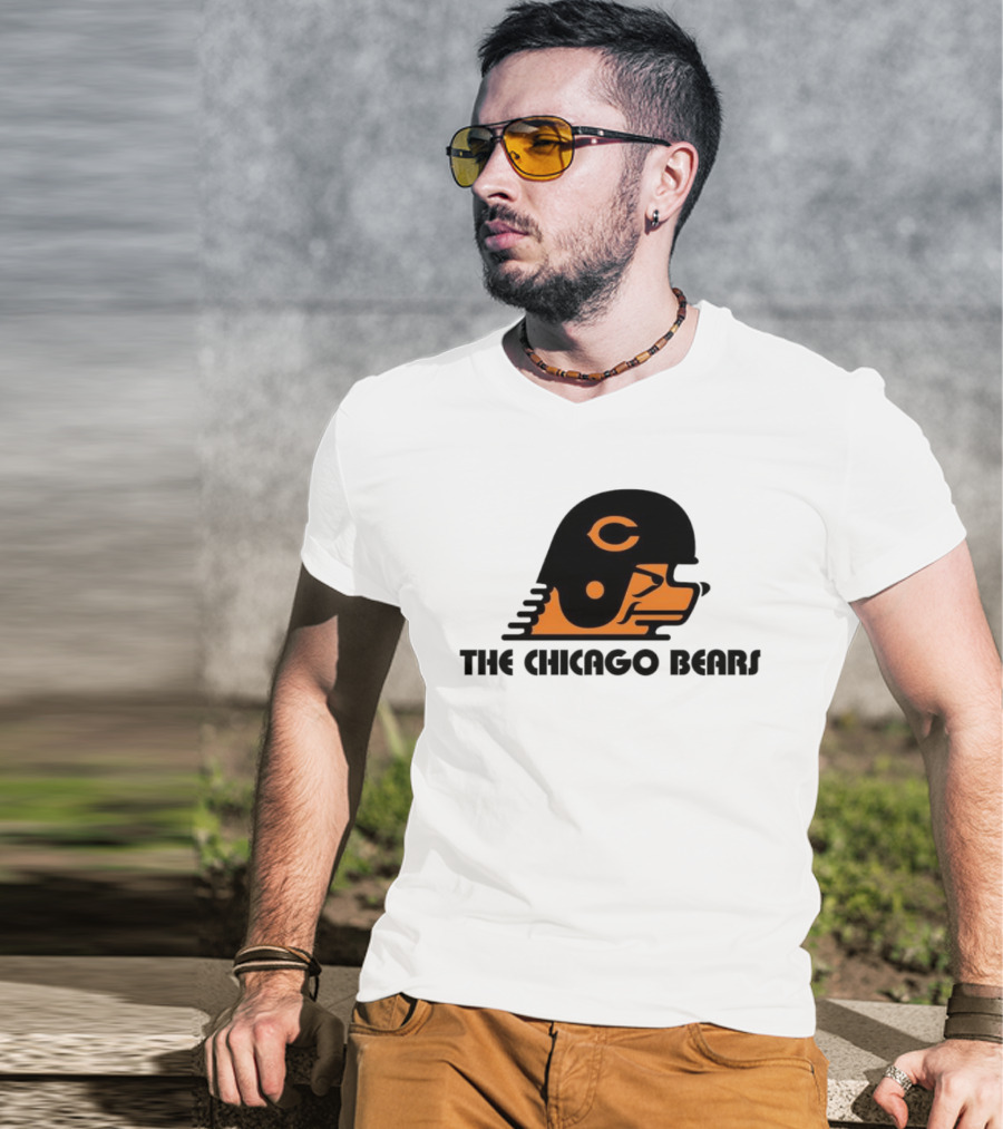 The Chicago Bears Helmet Logo And Balaclava T-Shirt