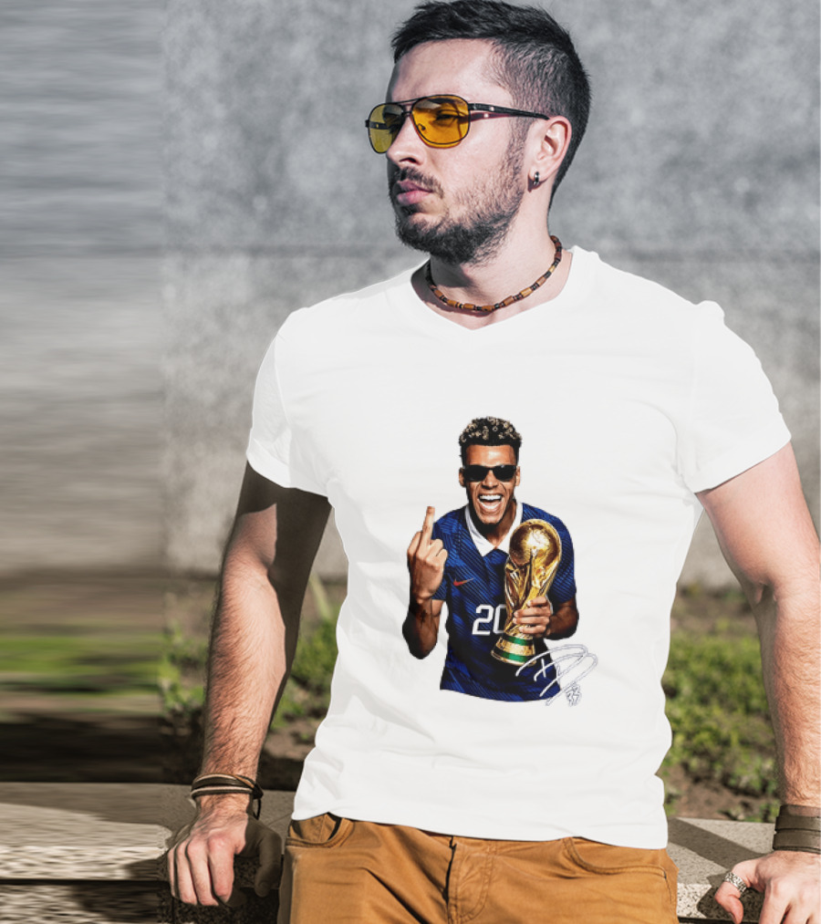 Desire Doue France National Team 20 Trophy Celebration Gesture T-Shirt