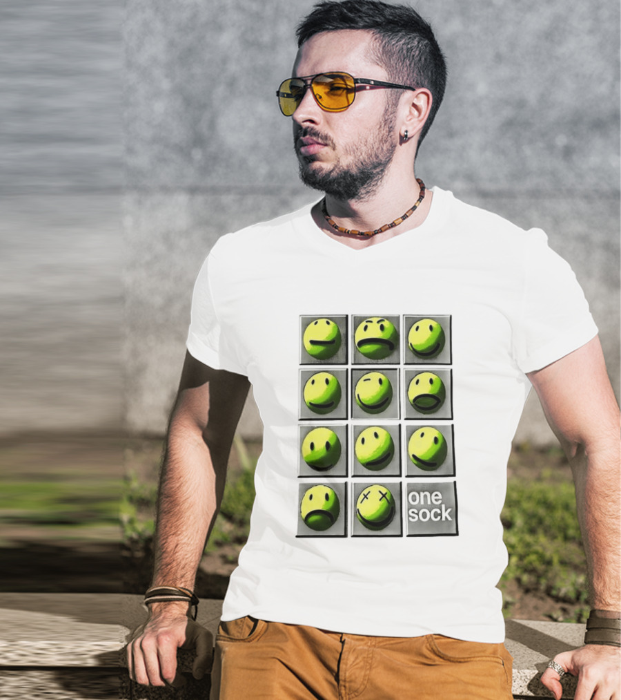 Emotions Smile Face Expressions One Sock T-Shirt