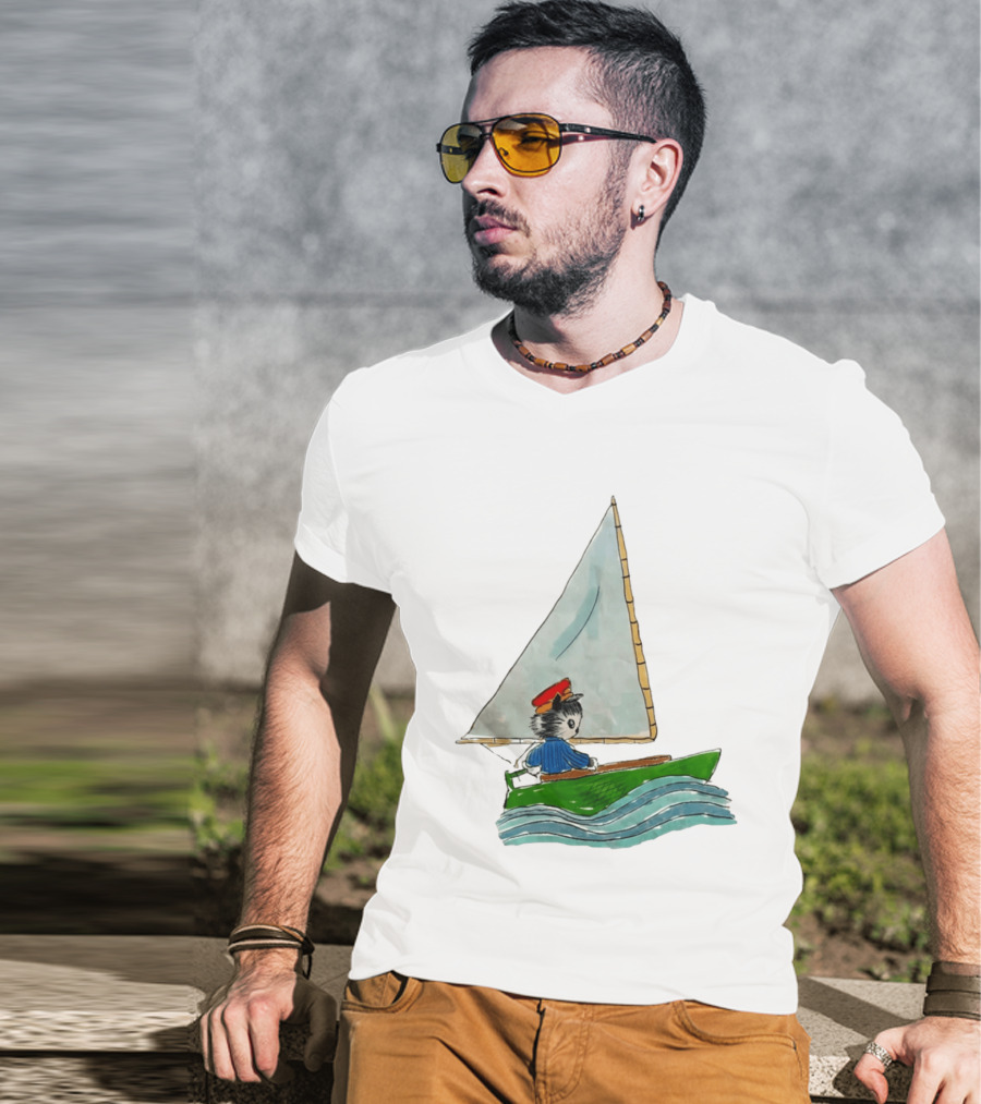 Sailing Kitty With Red Hat I Need To Return From Whence I Came Bestie T-Shirt