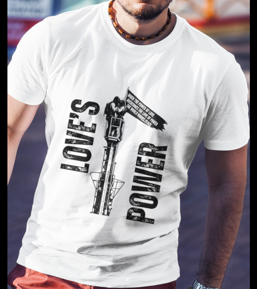 Love's Power Angela Nikolau And Ivan Beerkus Tower Embrace T-Shirt