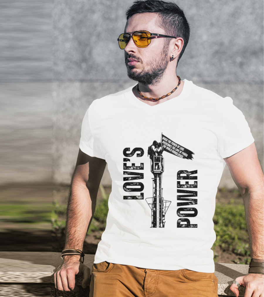 Love's Power Angela Nikolau And Ivan Beerkus Tower Embrace T-Shirt