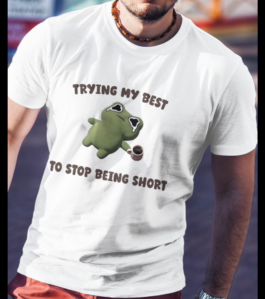 Trying My Best Crying Frog Meme Humor With Coffee Cup T-Shirt