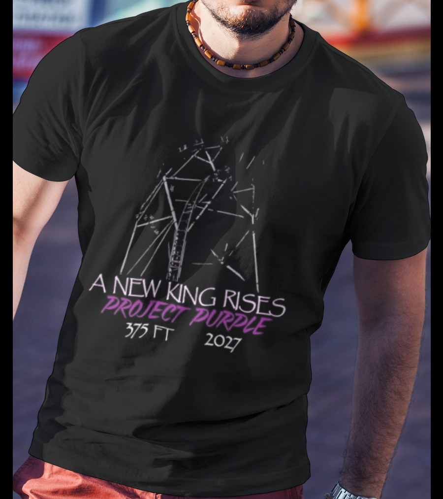 A New King Rises Project Purple 375 Ft 2027 Sketched Geometric Crown T-Shirt