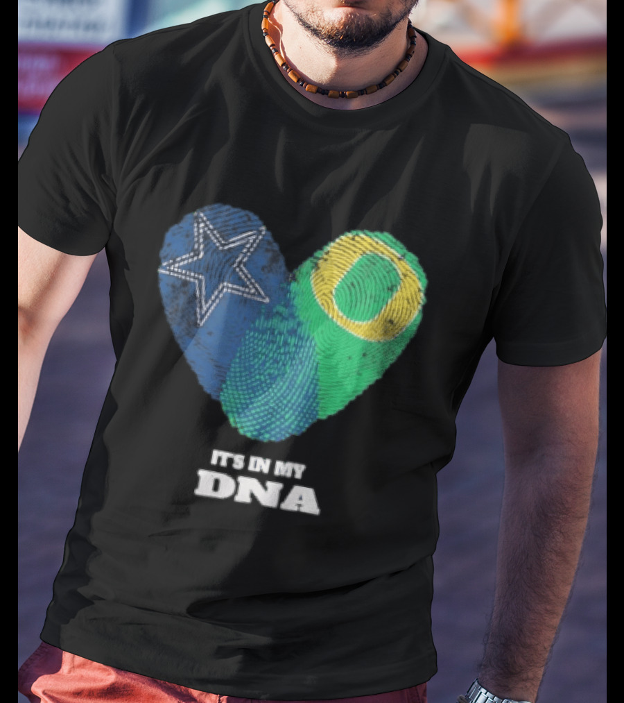 It's In My DNA Dallas Cowboys Oregon Ducks Heart Fingerprint T-Shirt