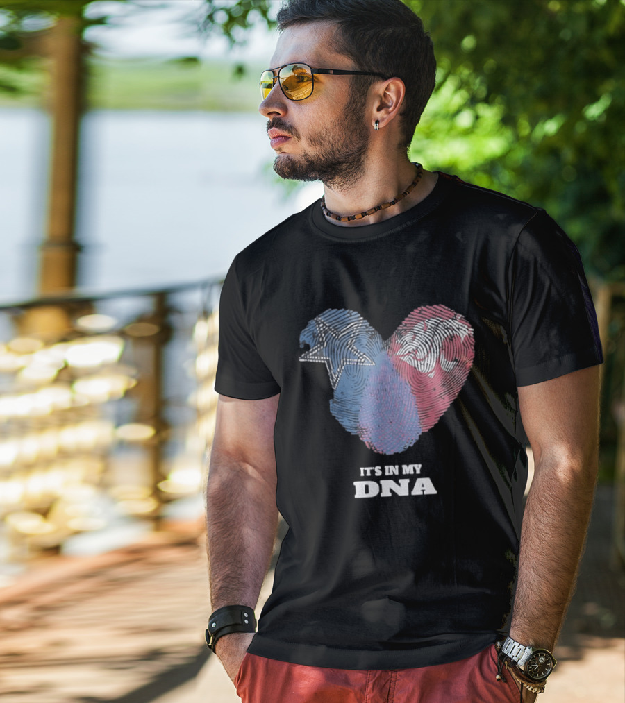 Cowboys Texas Tech Red Raiders It's In My DNA Fingerprint Heart T-Shirt