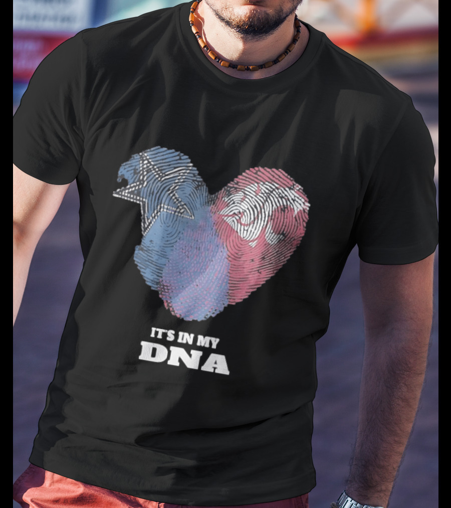 Cowboys Texas Tech Red Raiders It's In My DNA Fingerprint Heart T-Shirt