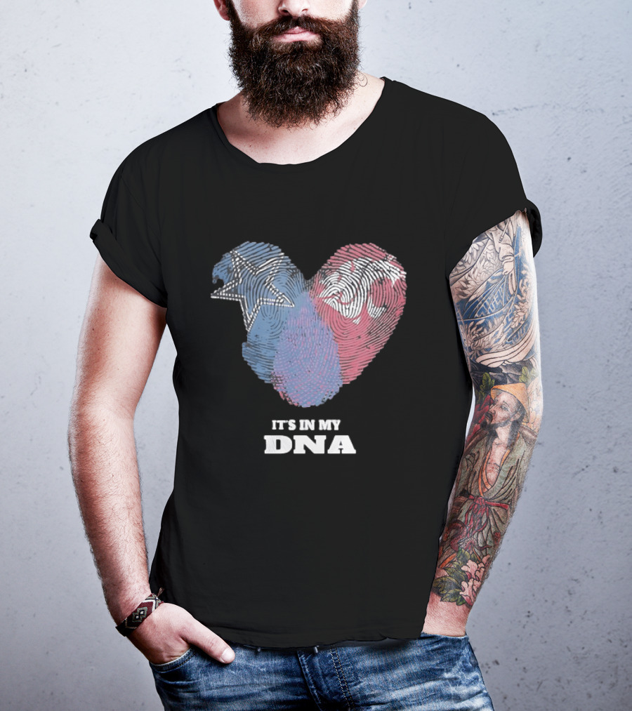Cowboys Texas Tech Red Raiders It's In My DNA Fingerprint Heart T-Shirt