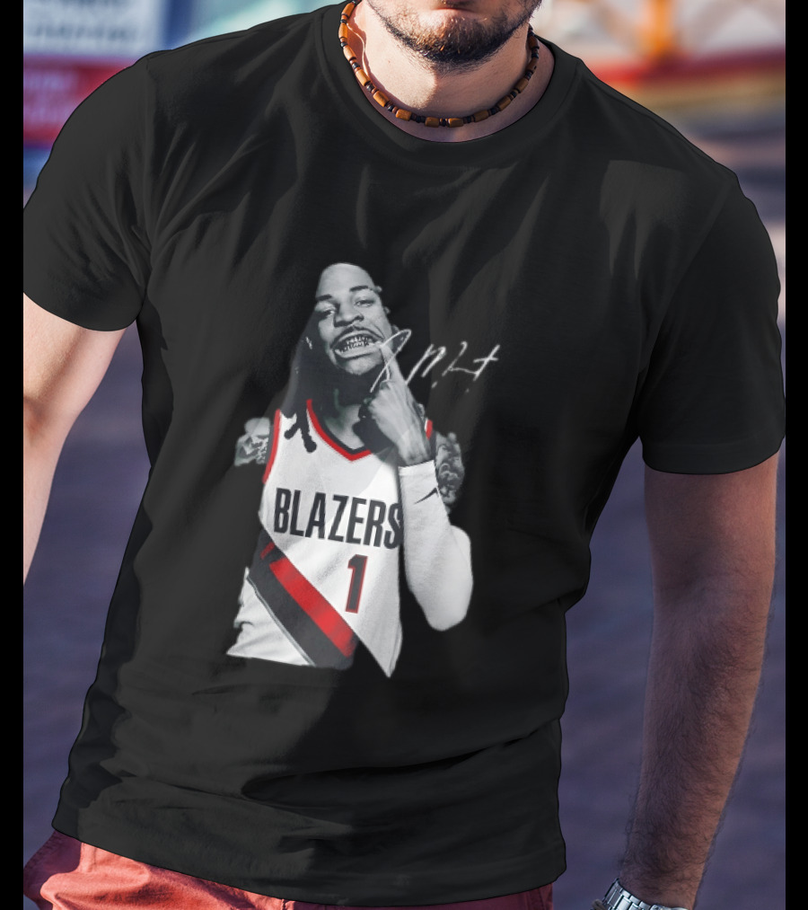 J MT Player Grills Number 1 Blazers T-Shirt
