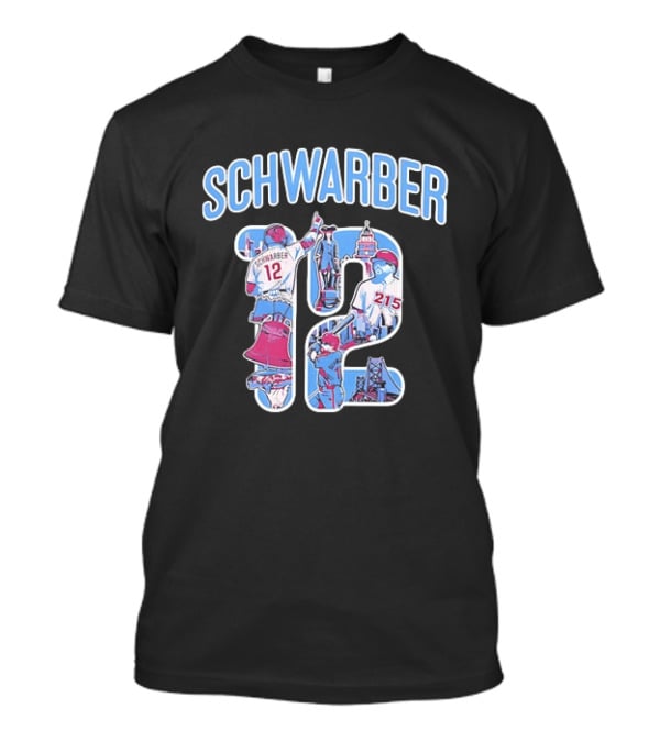 Kyle Schwarber Philadelphia Phillies 12 Liberty Bell City Skyline 215 T-Shirt