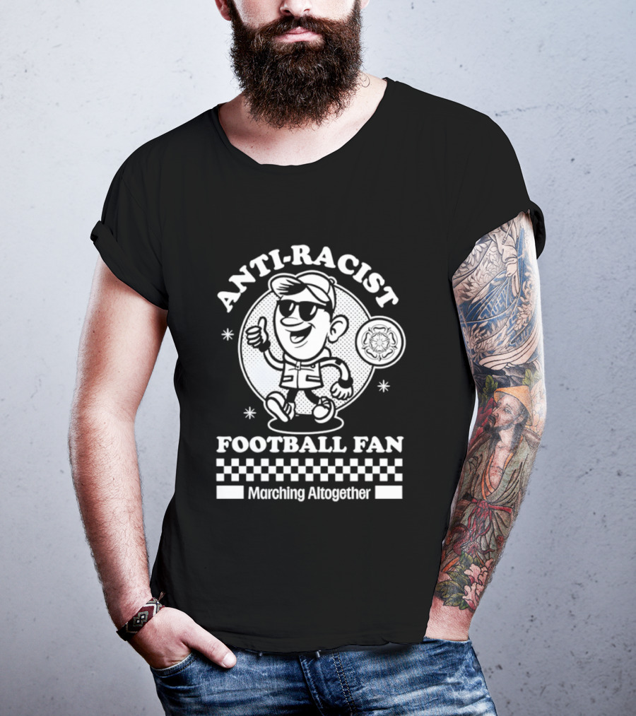 Anti Racist Football Fan Marching Altogether T-Shirt