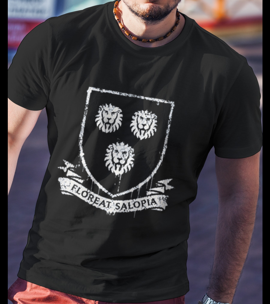 Shrewsbury 1907 Floreat Salopia Crest Lions Salop T-Shirt