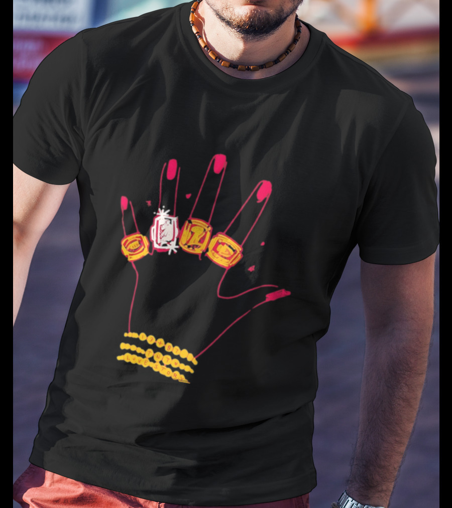 Hand Wearing Rings Bracelets 13 + 87 TNT Love Story T-Shirt