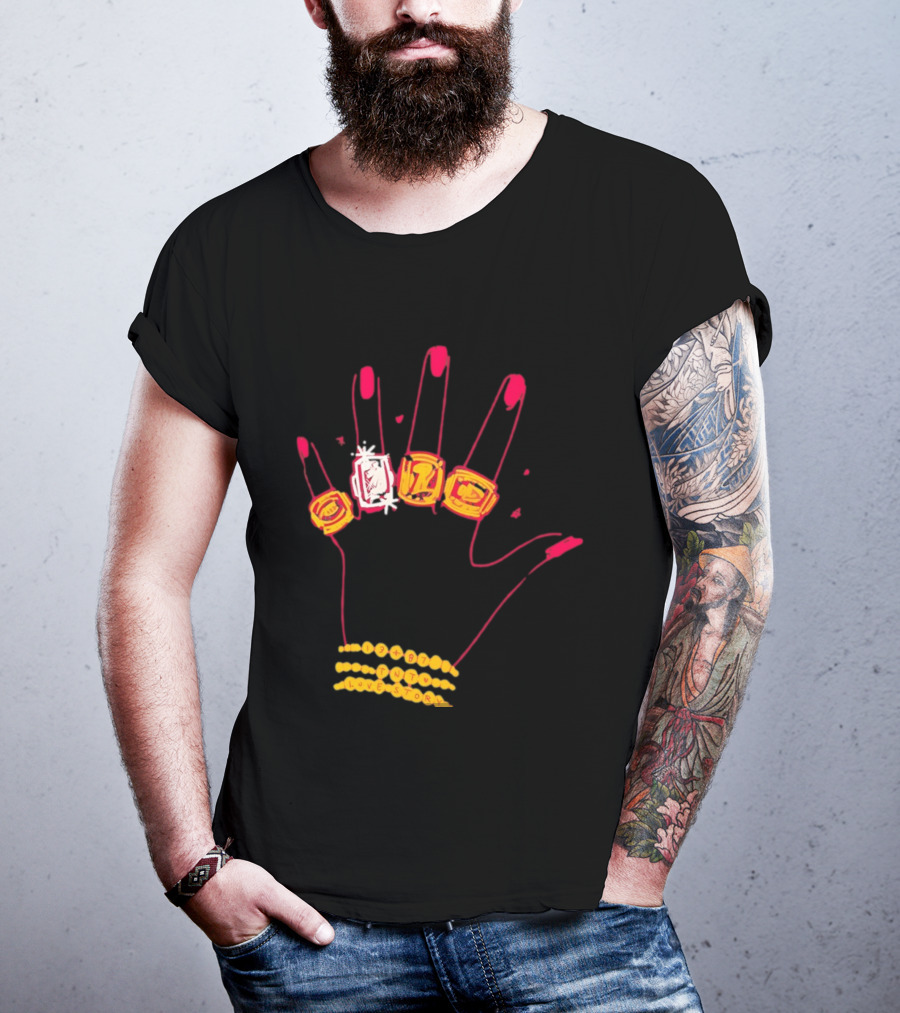 Hand Wearing Rings Bracelets 13 + 87 TNT Love Story T-Shirt