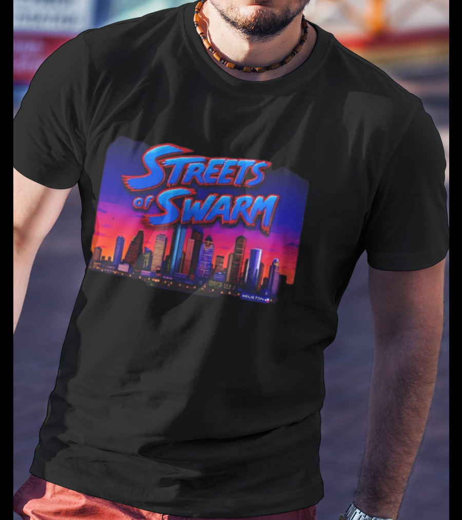 Streets Of Swarm Houston Texans Arcade Skyline Skyline T-Shirt