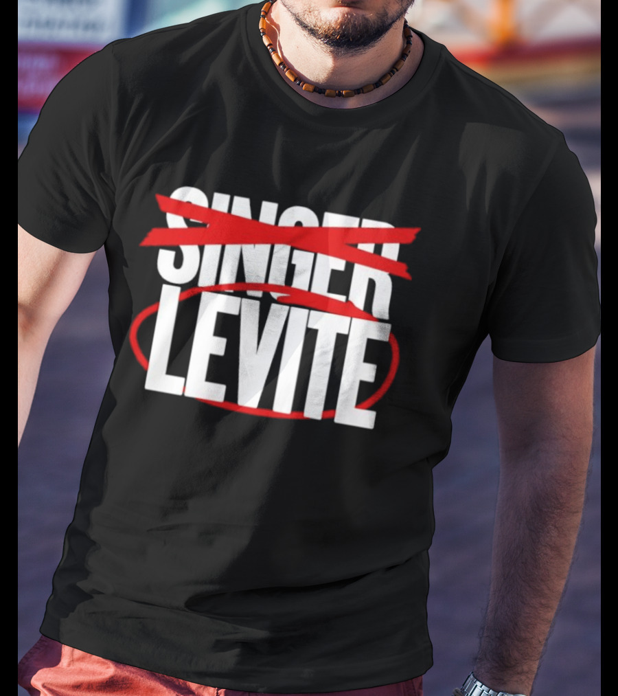 LEVITE Not SINGER Red Crossed Out T-Shirt