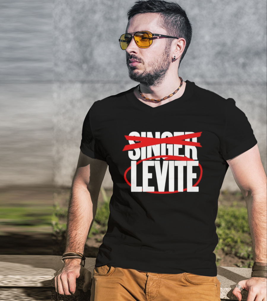 LEVITE Not SINGER Red Crossed Out T-Shirt