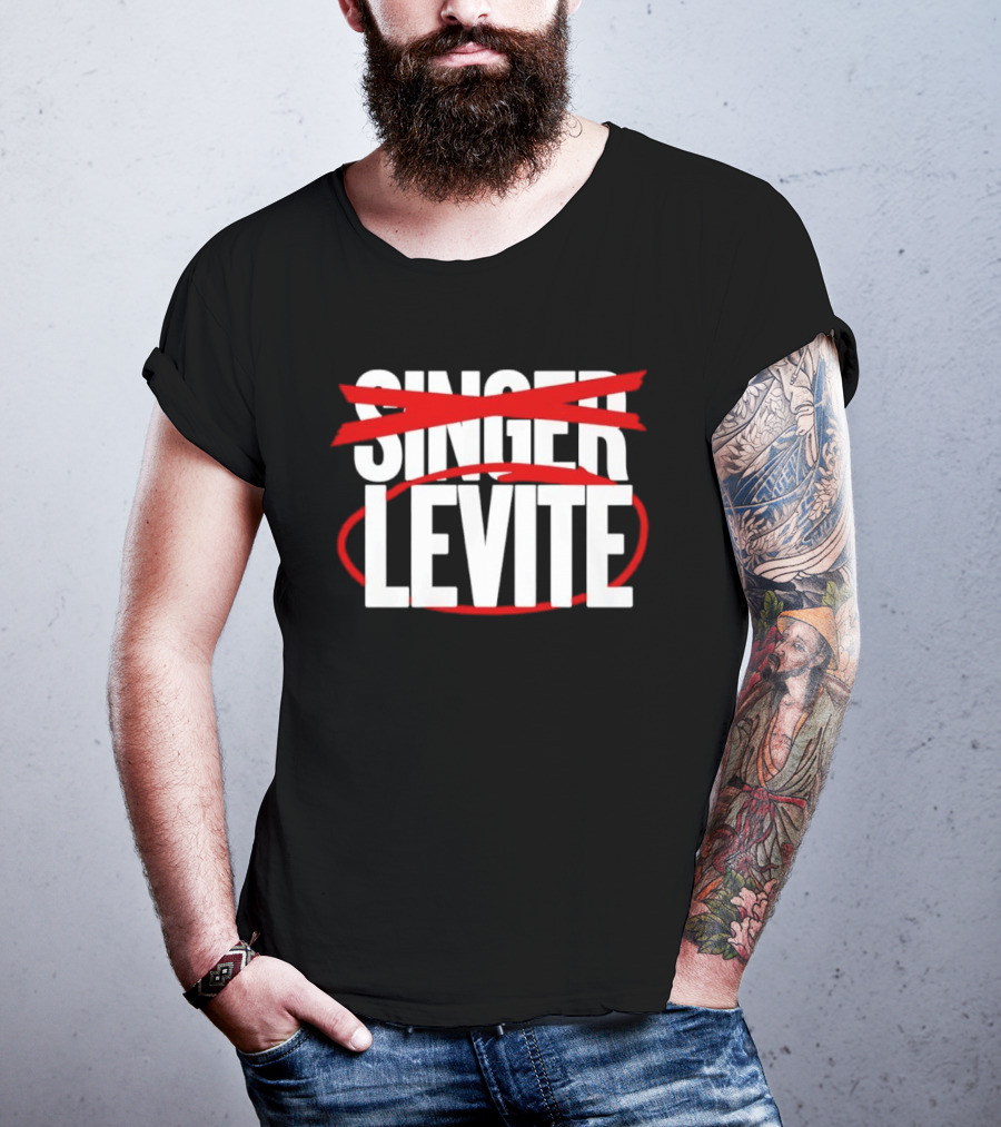 LEVITE Not SINGER Red Crossed Out T-Shirt