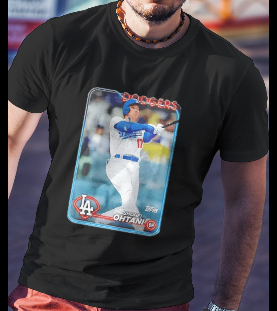 Topps Shohei Ohtani LA Dodgers Batter Neon Script T-Shirt
