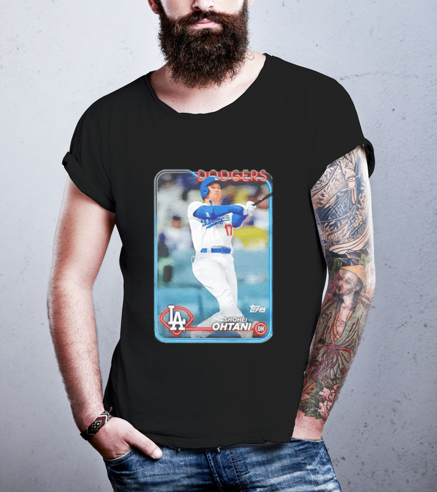 Topps Shohei Ohtani LA Dodgers Batter Neon Script T-Shirt