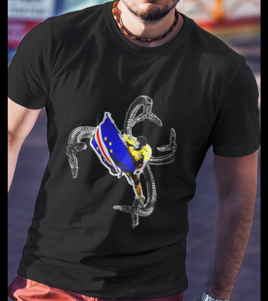 Vozinha Cape Verde National Team Doctor Octopus Mashup Soccer Flag Combination T-Shirt