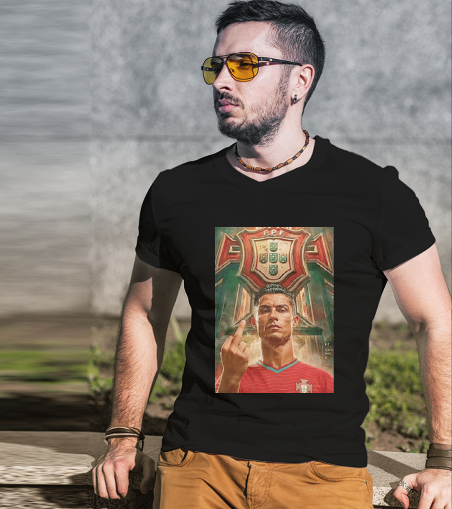 Portugal Soccer CR7 Gesture FIFA Crest T-Shirt