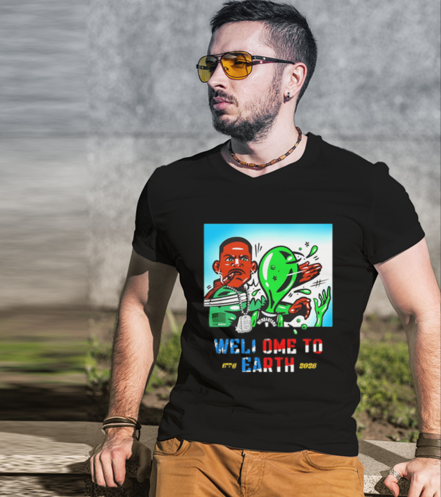 Victor Wembanyama San Antonio Spurs Welcome To Earth 1776 2026 T-Shirt