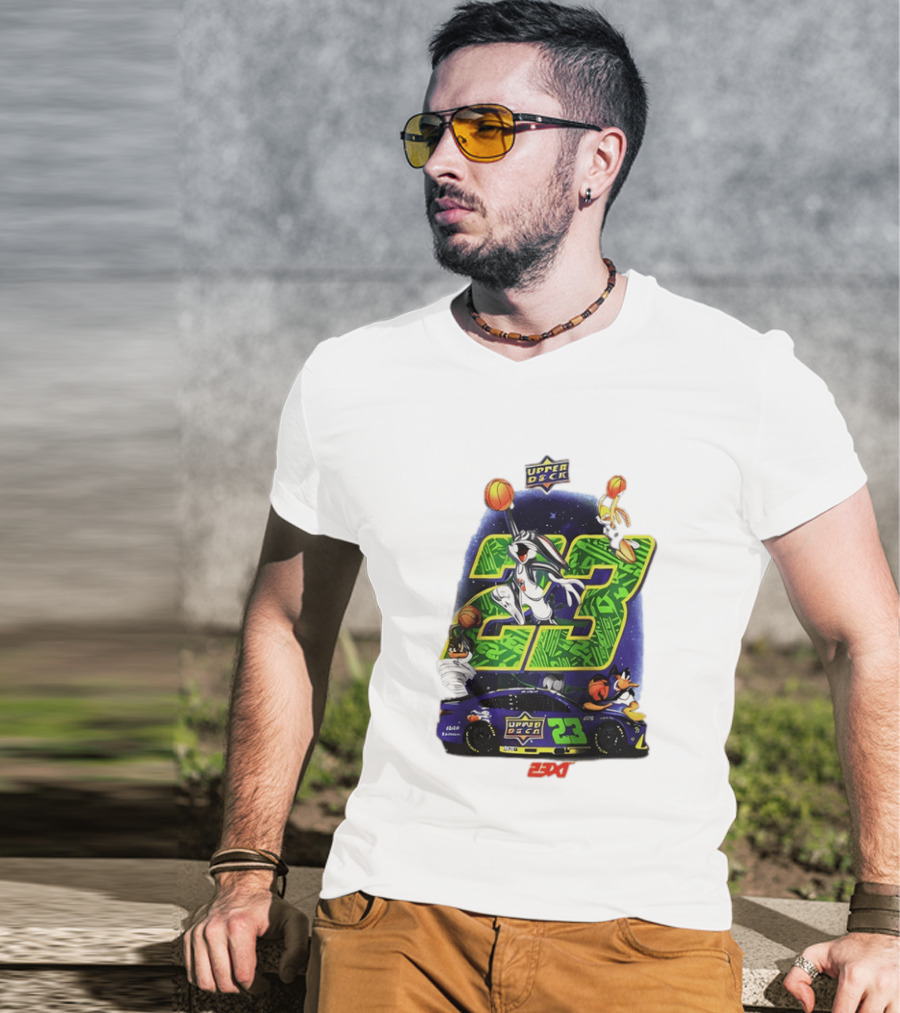 Upper Deck 23 Bugs Bunny Road Runner 23XI Racing Space Jam 30th Anniversary T-Shirt