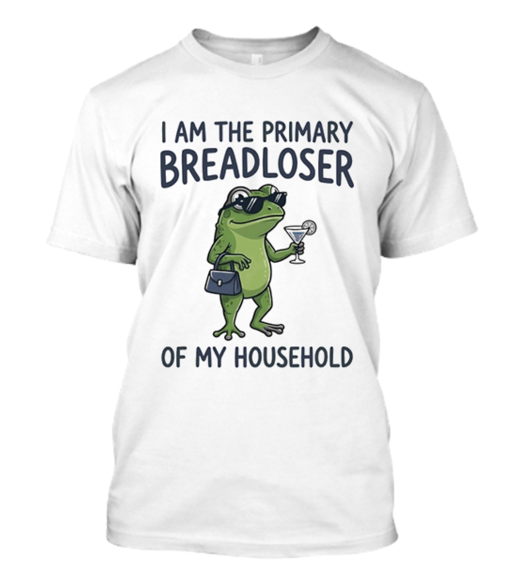 I Am The Primary Breadloser Frog Drinking Cocktail With Handbag And Shades T-Shirt