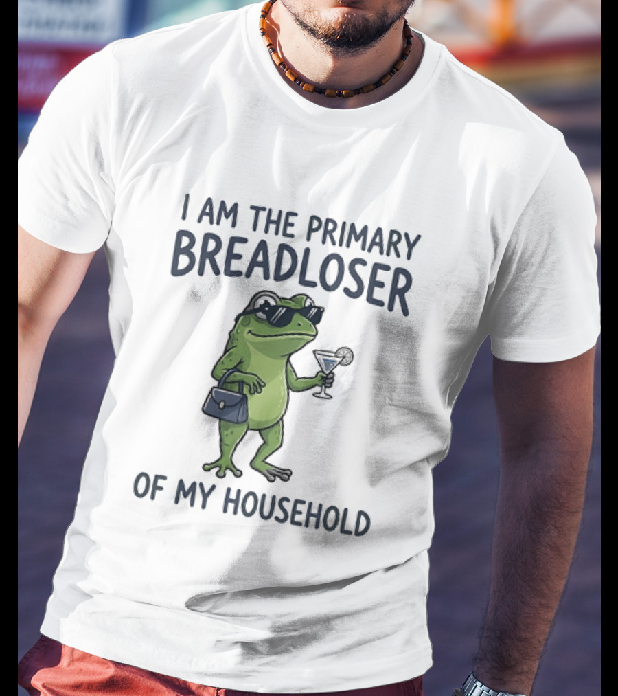 I Am The Primary Breadloser Frog Drinking Cocktail With Handbag And Shades T-Shirt
