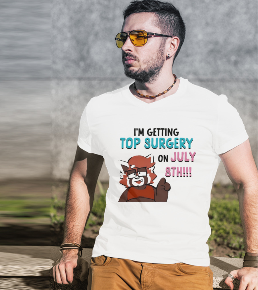 I'm Getting Top Surgery On July 8th Cartoon Character Announcement T-Shirt