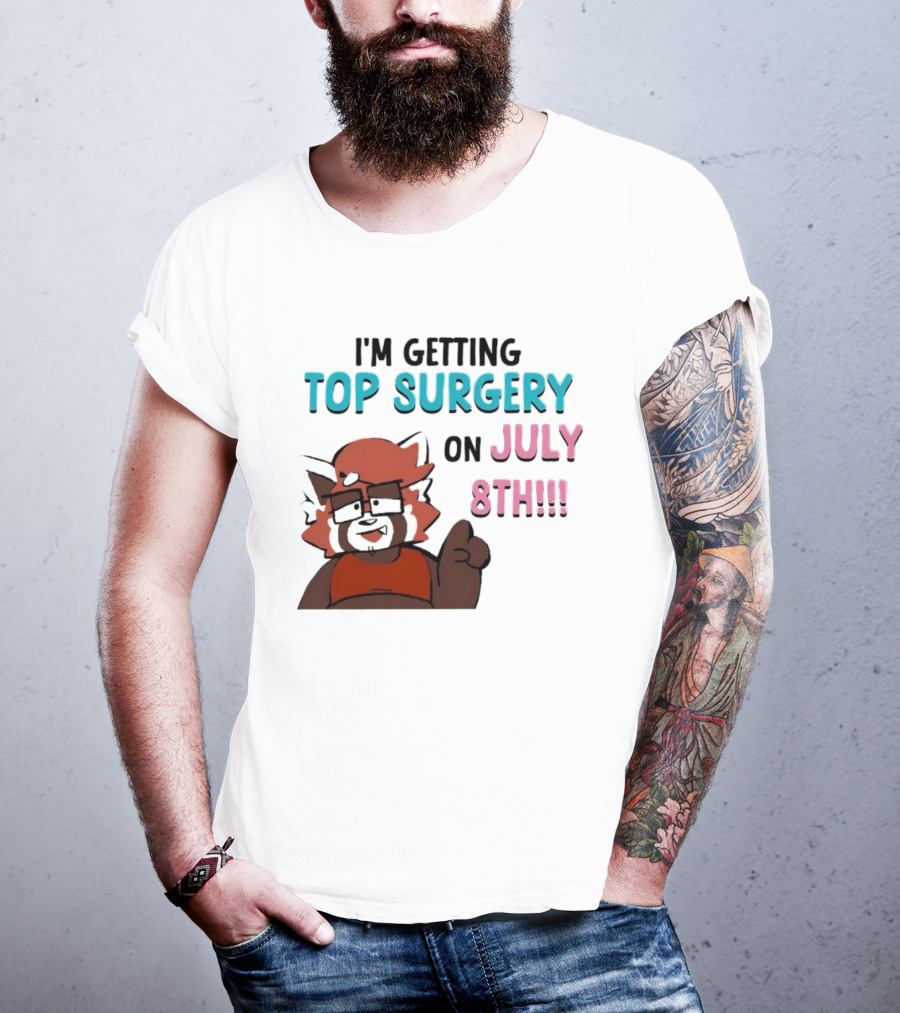 I'm Getting Top Surgery On July 8th Cartoon Character Announcement T-Shirt