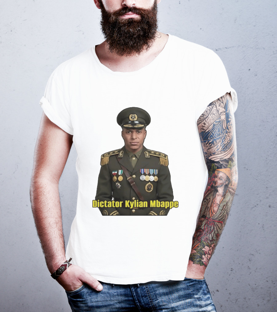 Kylian Mbappe France National Team Dictator Kylian Mbappe Military Uniform T-Shirt