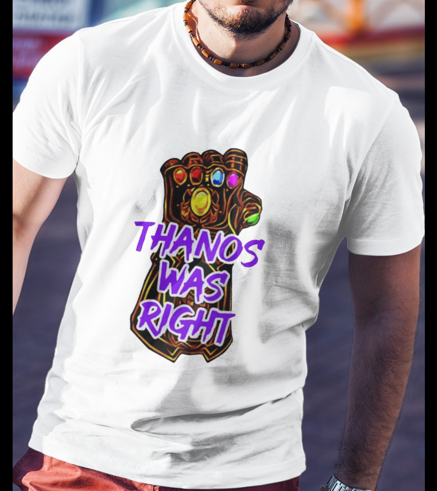 Thanos Was Right Marvel Infinity Gauntlet Bold Purple T-Shirt