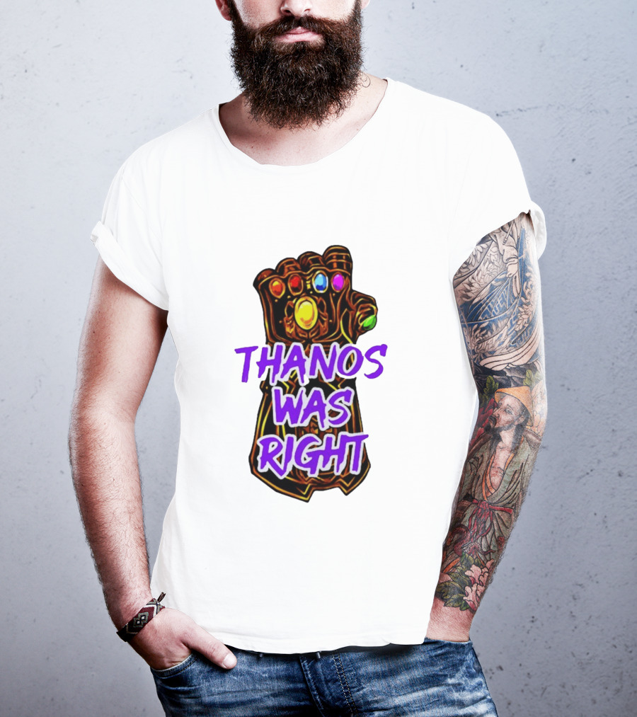 Thanos Was Right Marvel Infinity Gauntlet Bold Purple T-Shirt
