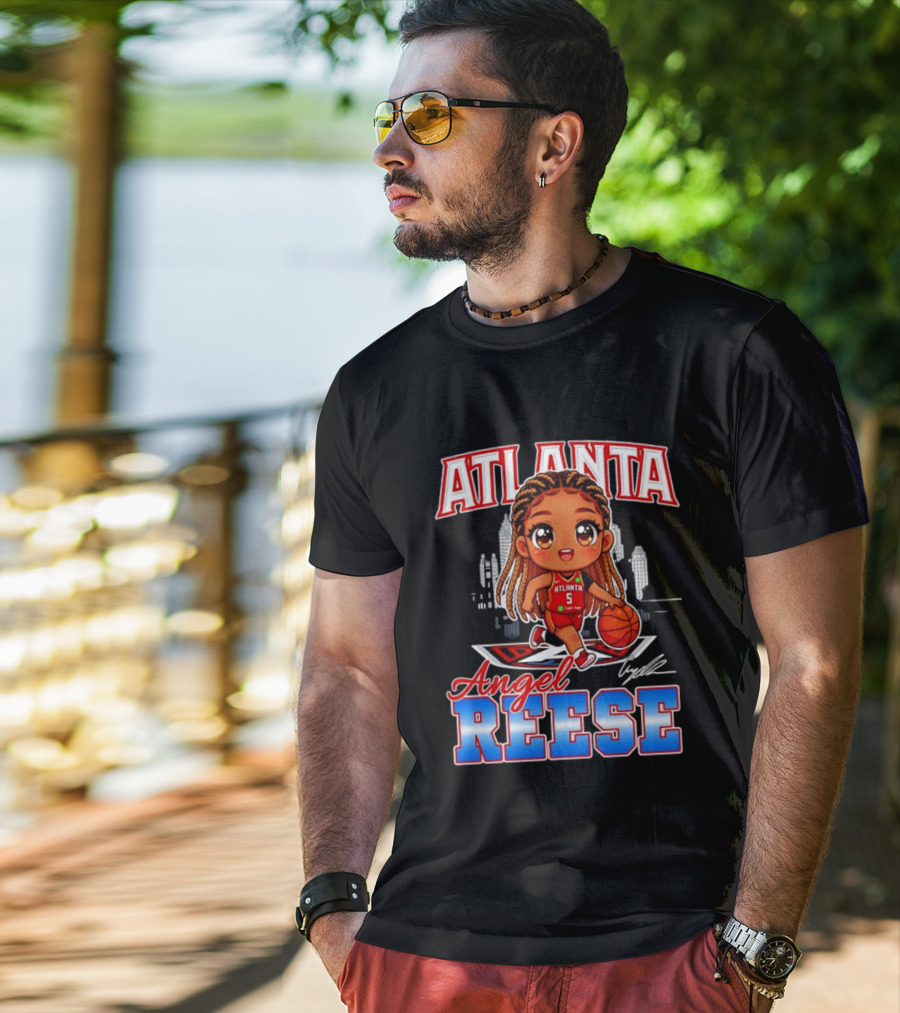 Atlanta Angel Reese Caricature Basketball Player Cartoon T-Shirt