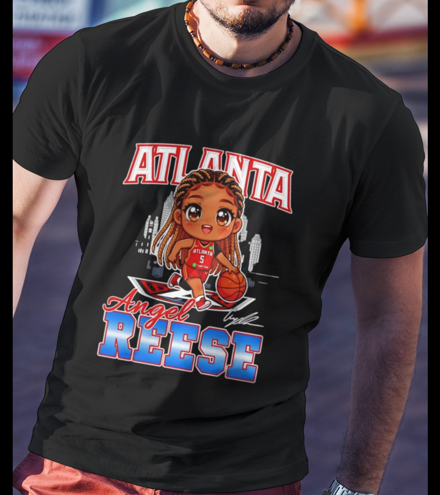 Atlanta Angel Reese Caricature Basketball Player Cartoon T-Shirt