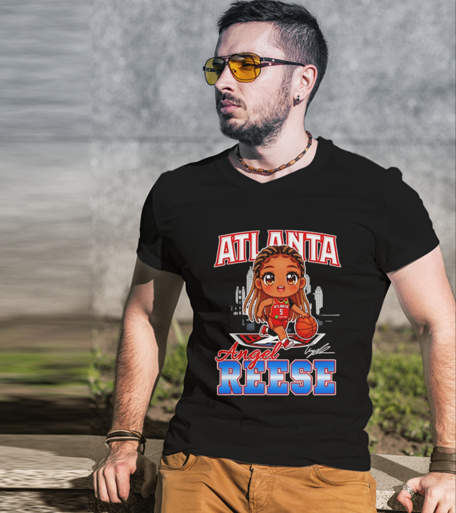 Atlanta Angel Reese Caricature Basketball Player Cartoon T-Shirt