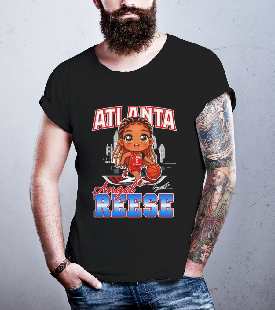Atlanta Angel Reese Caricature Basketball Player Cartoon T-Shirt