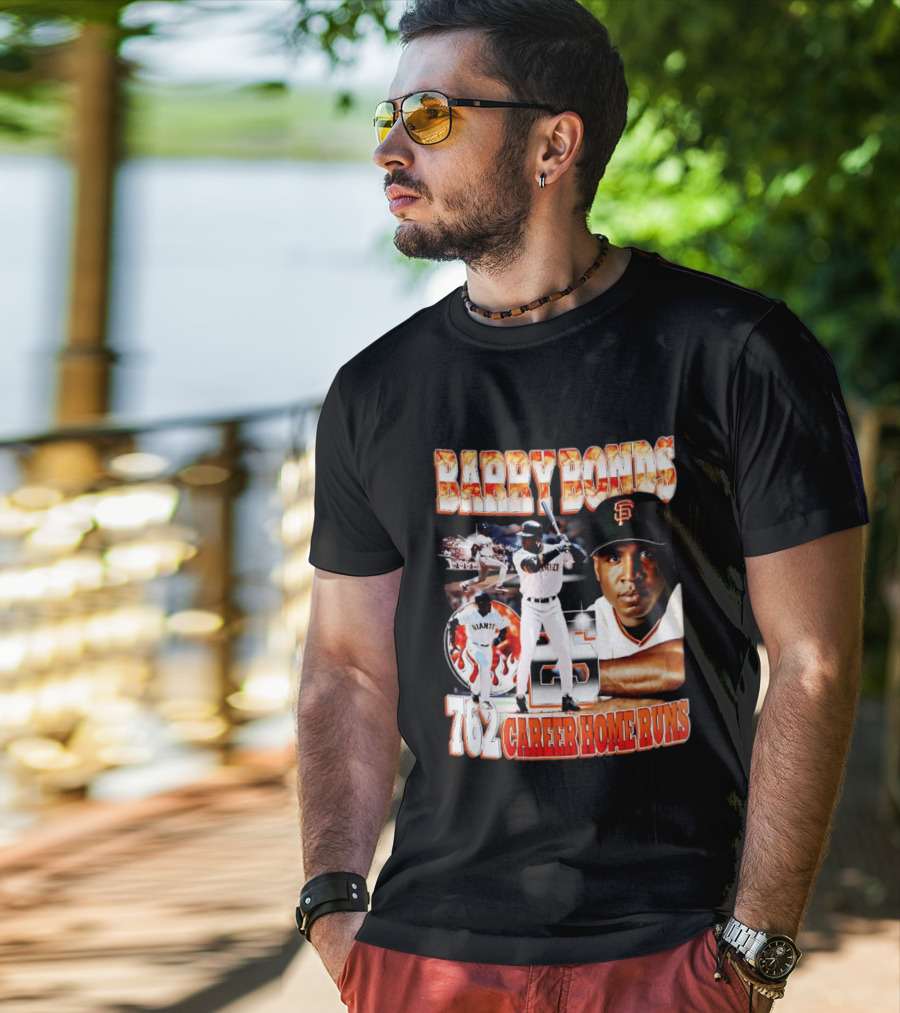 Barry Bonds Giants 25 San Francisco 762 Career Home Runs T-Shirt