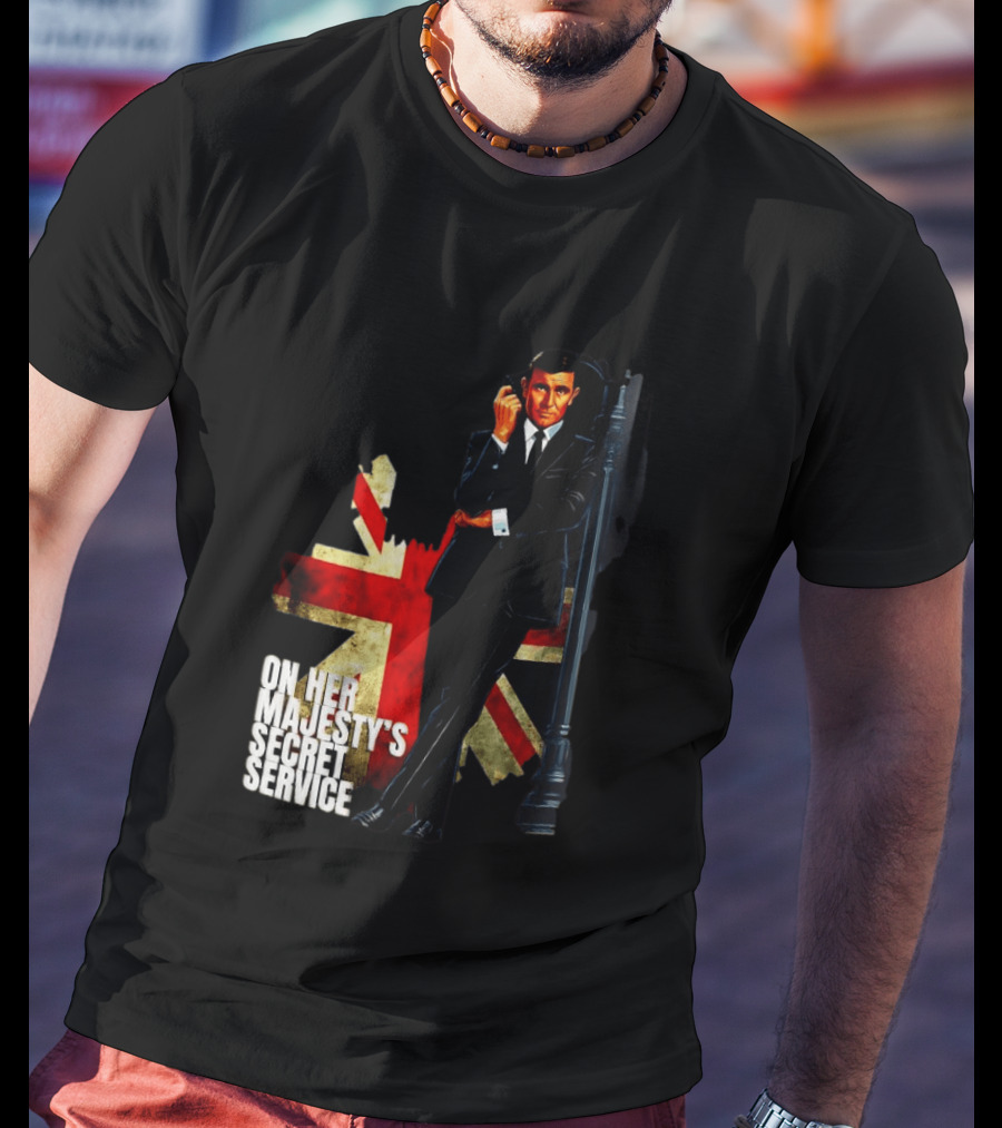 James Bond On Her Majesty's Secret Service British Flag Spy T-Shirt